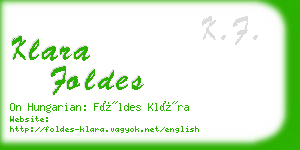 klara foldes business card